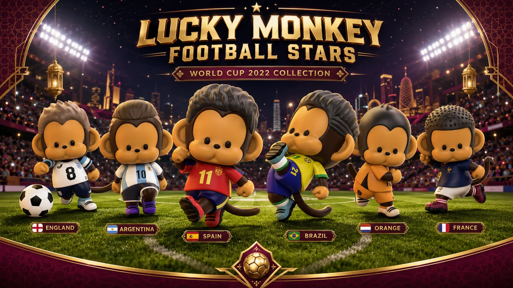 Lucky Monkey 足球明星潮玩系列