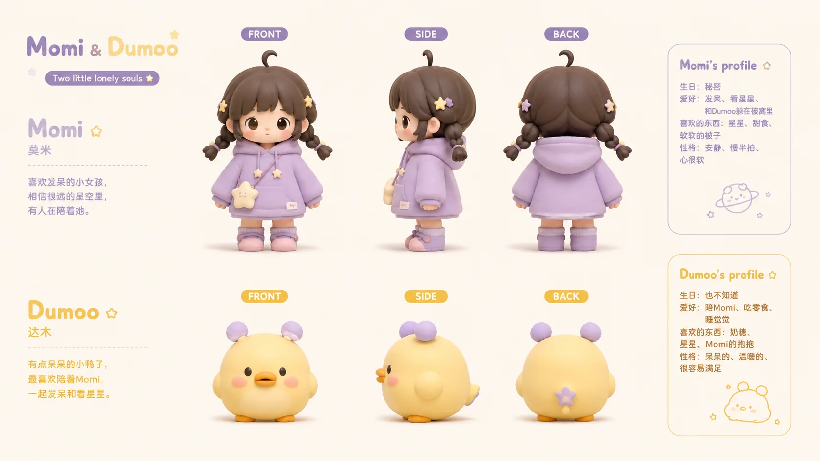 Momi & Dumoo 三视图设定