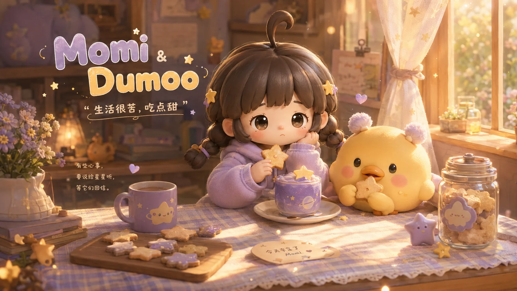 Momi & Dumoo 生活很苦吃点甜视觉海报